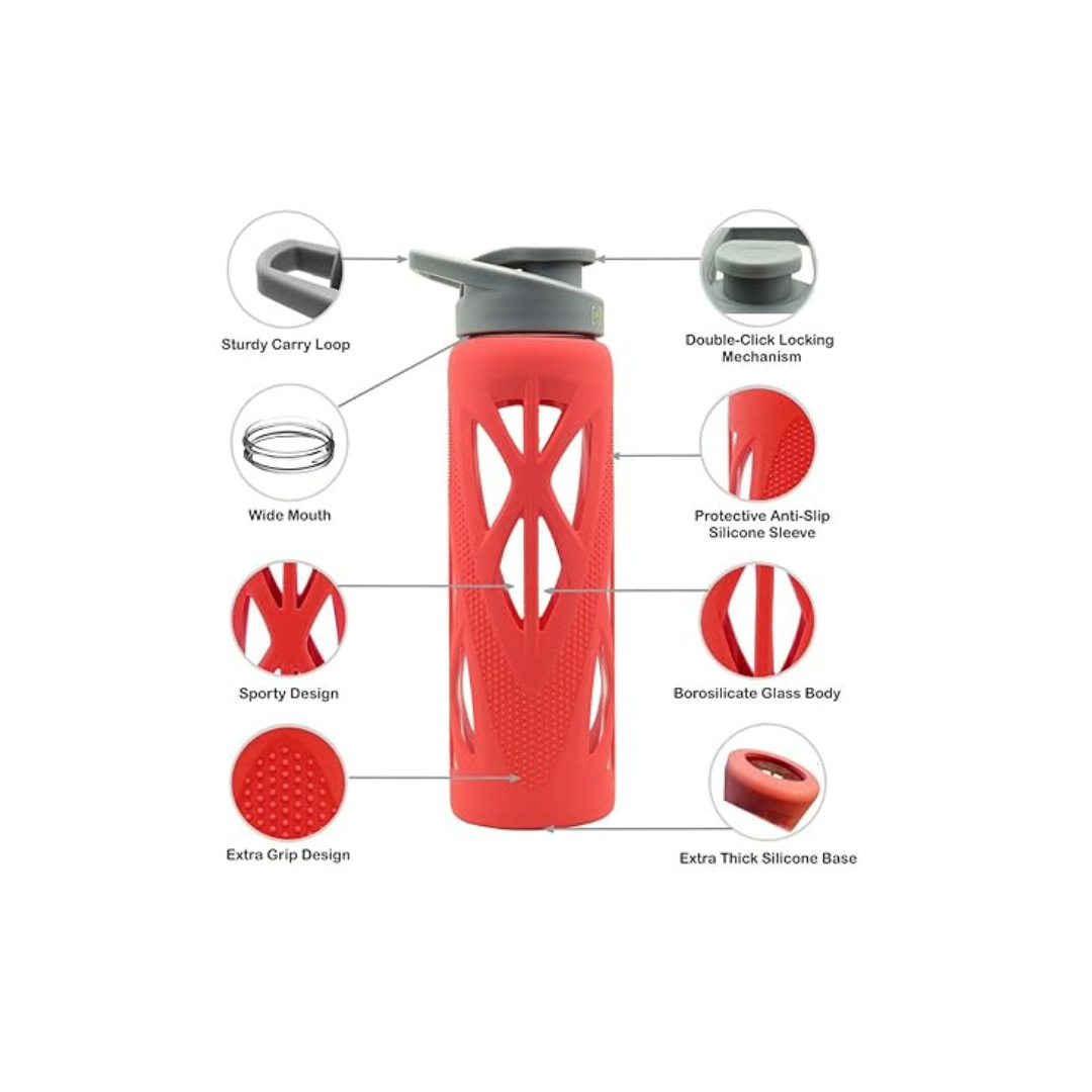 TintBox Borosilicate Glass Bottle | Energy Red |
