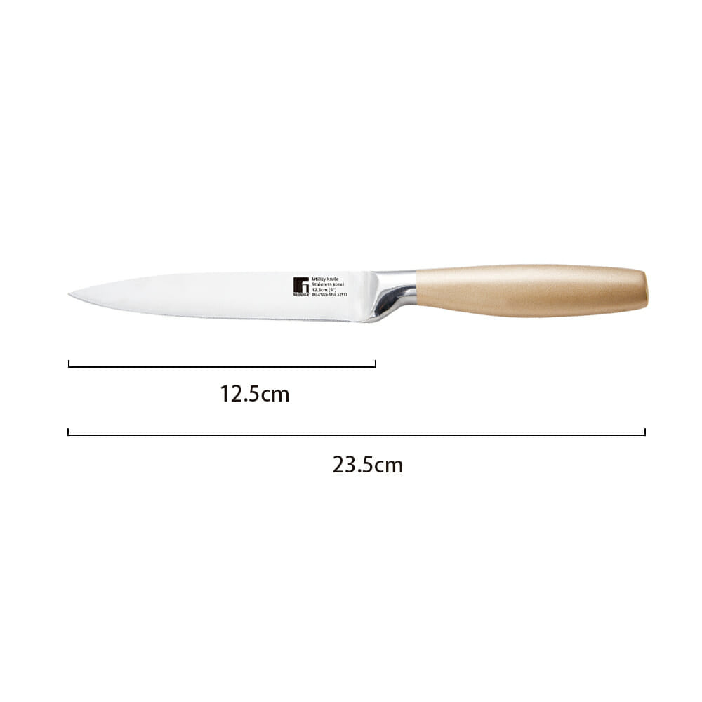 Bergner Cento Stainless Steel Knife Set, 4-Pieces, 1 Chef Knife, 1 Utility Knife, 1 Paring Knife