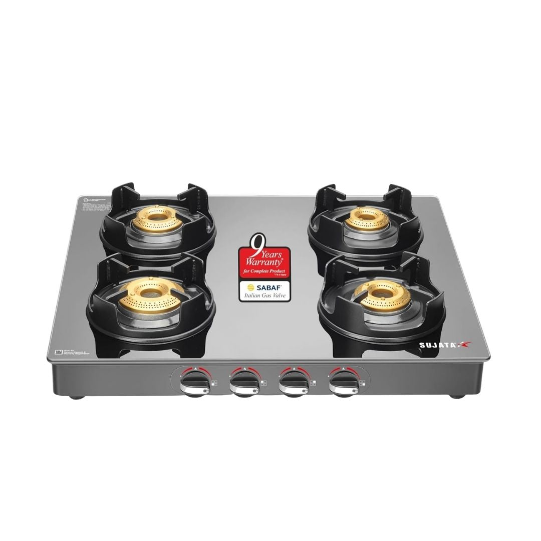 Sujata Deluxe Gas Stove Manual Ignition | 9 Years Warranty | Jumbo Brass Burner | ISI Certified |