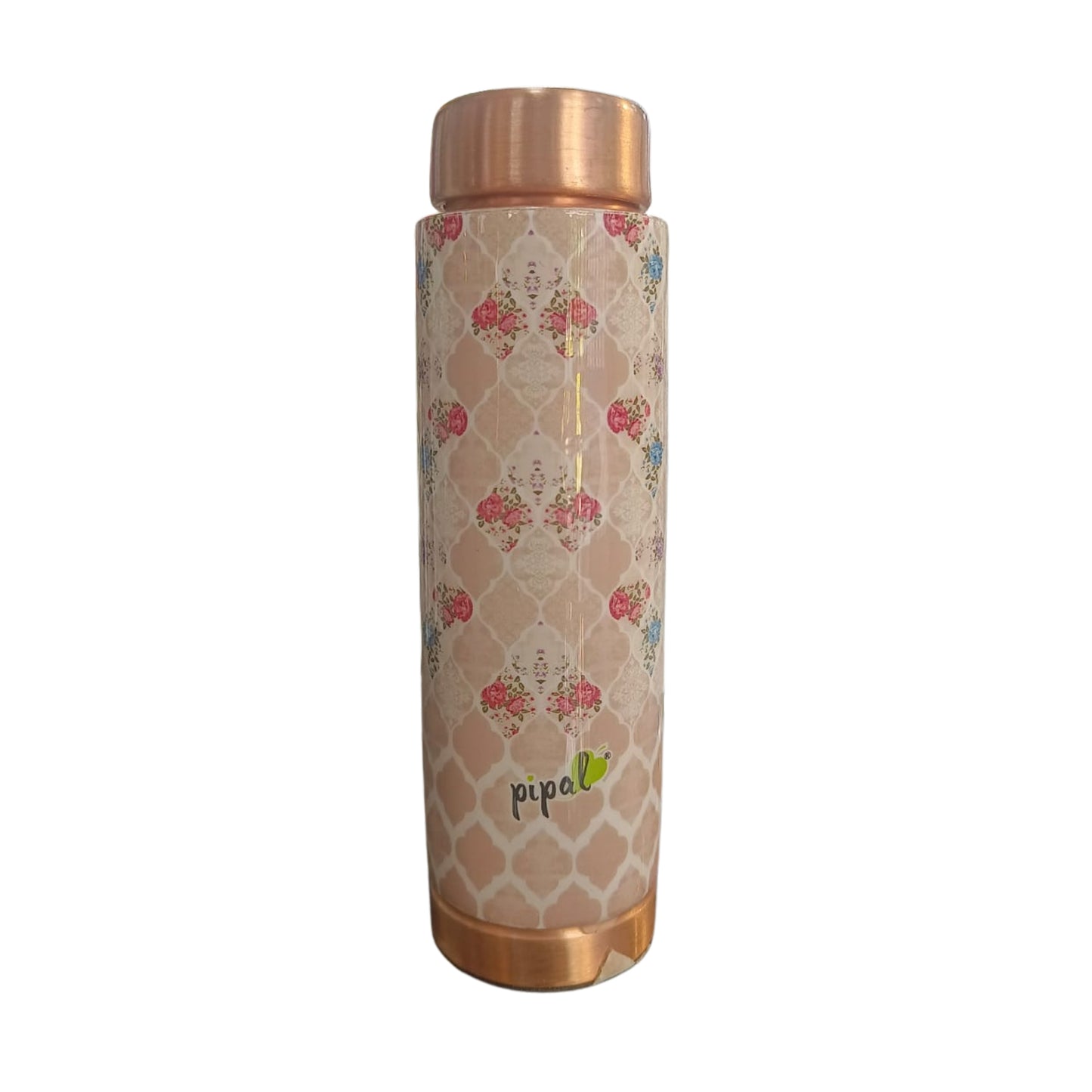 Pipal Thin Copper Water Bottle | 350ml | Tile Mosaic | Light Weight |