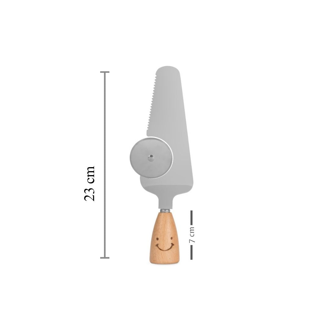 Smiley 2 in 1 Pizza Cutter | Slicer and Server |