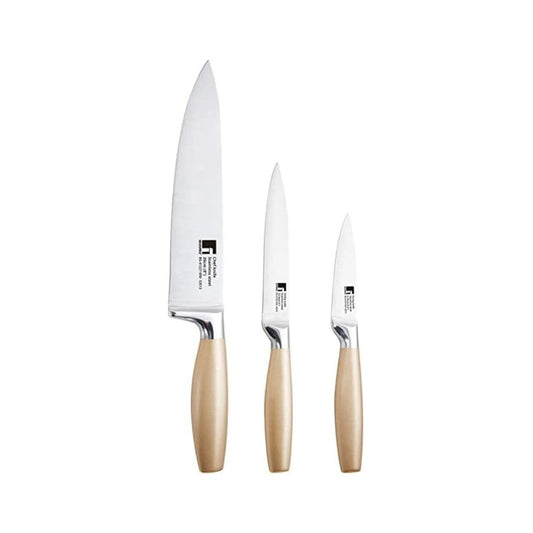 Bergner Cento Stainless Steel Knife Set, 4-Pieces,  1 Chef Knife, 1 Utility Knife, 1 Paring Knife