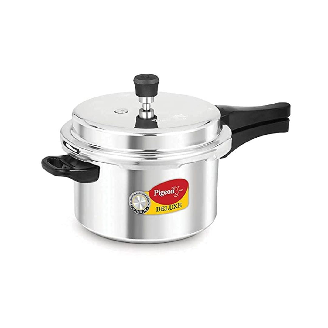 Pigeon Deluxe Aluminium Outer Lid Pressure Cooker, Silver