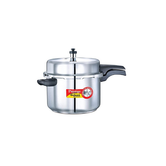 Prestige Deluxe Alpha Stainless Steel Outer Lid Pressure Cooker, 8 Litres, Silver