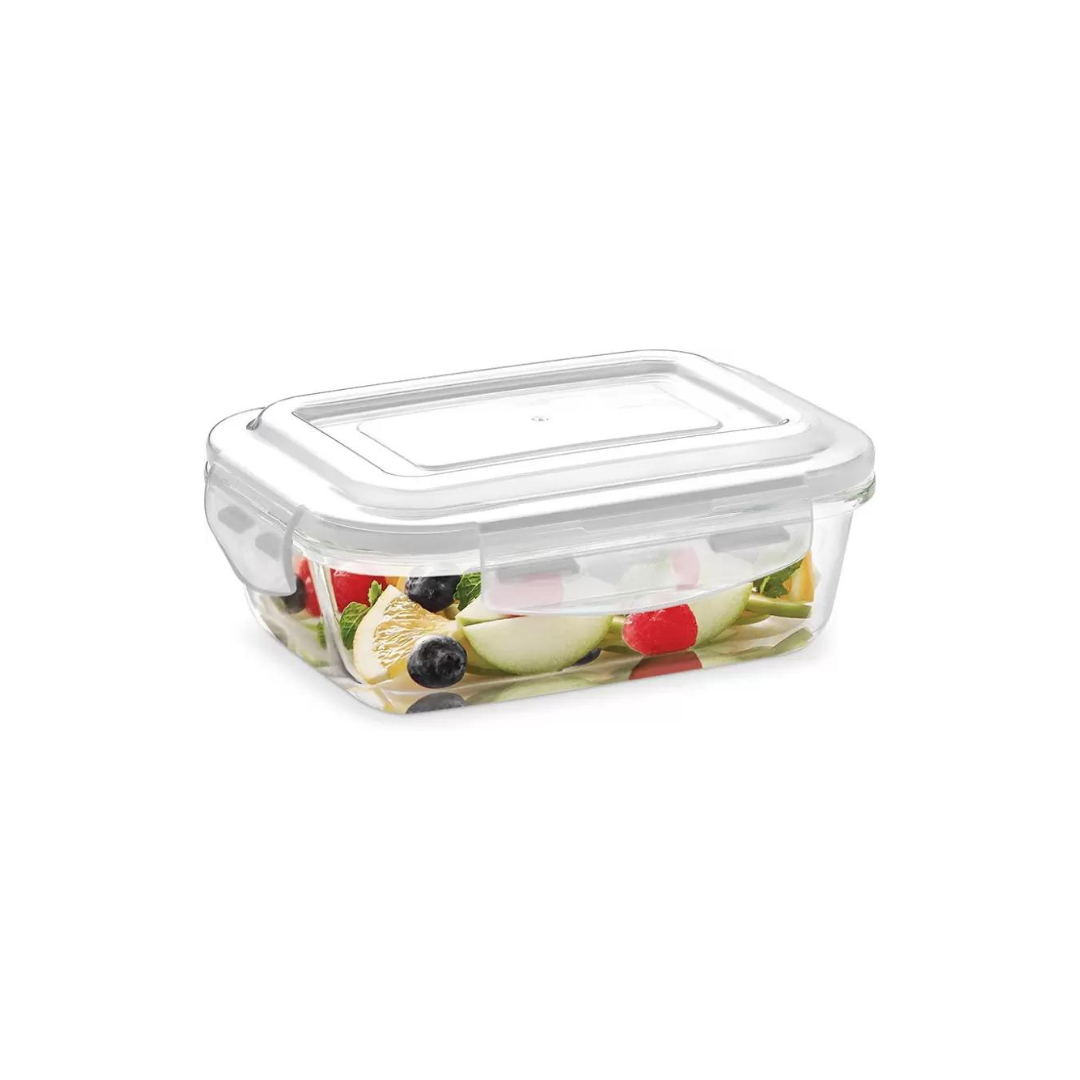 Borosil Klip-N-Store Rectangle Glass Container for Kitchen - 640 ml