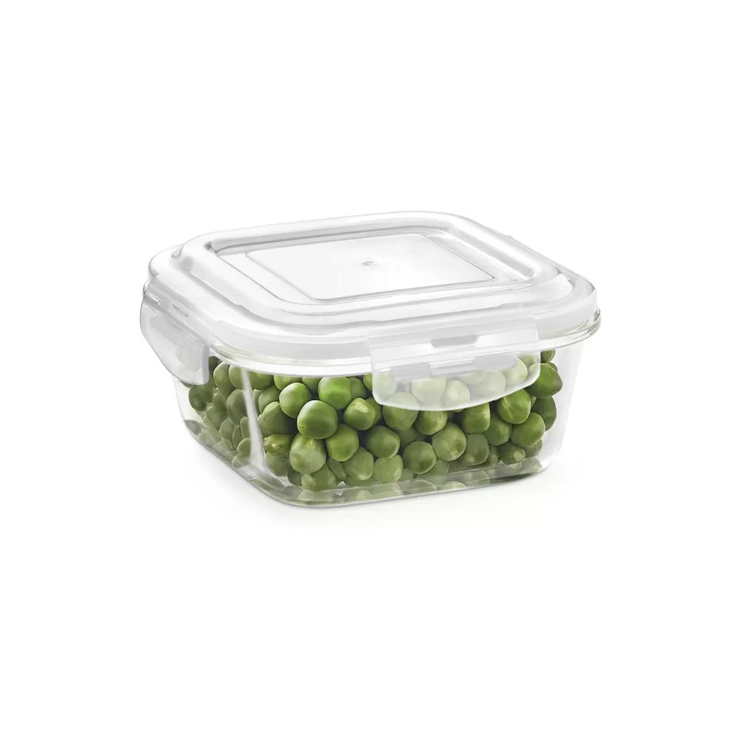 Borosil Klip-N-Store Square Glass Container for Kitchen - 320 ml