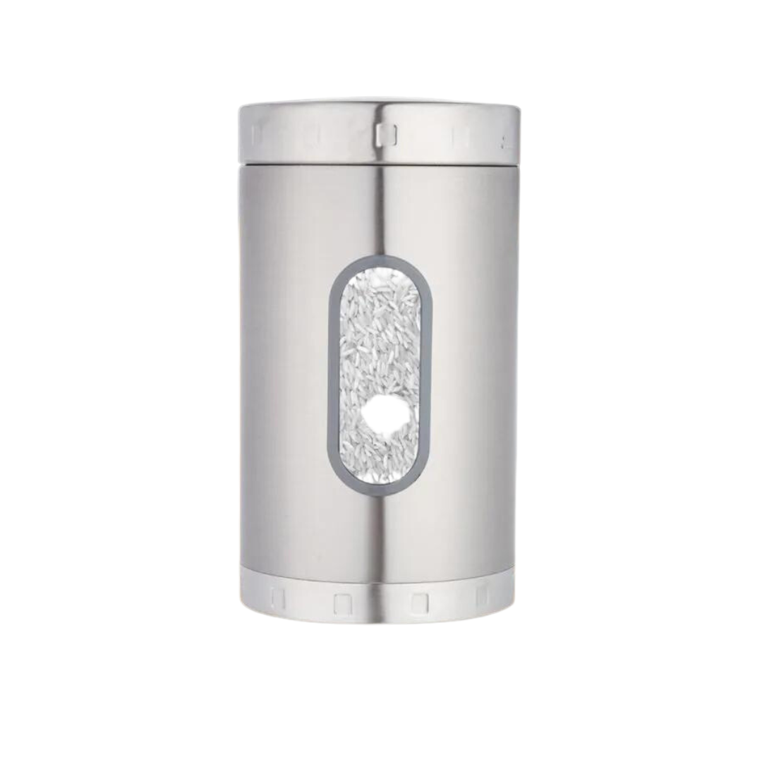 Dubblin Stainless Steel Storage jar container Fresher clear visible window