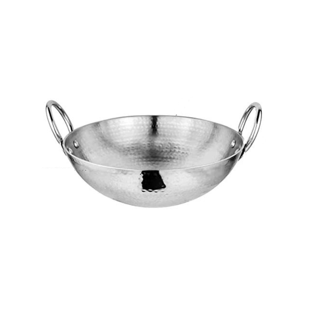 Shri & Sam Stainless Steel Heavy Weight Hammered Kadhai