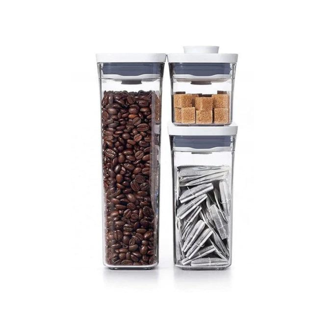 OXO POP 3-Piece Rectangular Storage Containers With Scoop