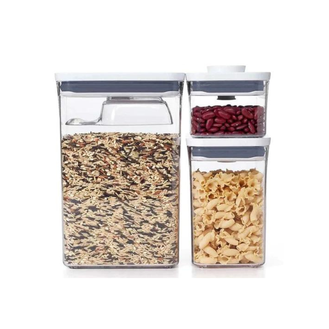 OXO POP 3-Piece Rectangular Storage Containers With Scoop
