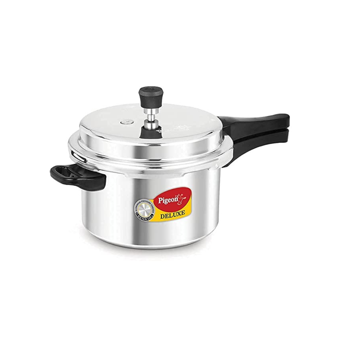 Pigeon Deluxe Aluminium Outer Lid Pressure Cooker, Silver