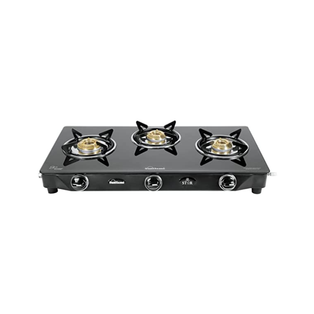 Sunflame MAGNA 3 Burner Toughened Glass Top Gas Stove Infinia