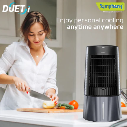 Symphony Duet- i Personal Tower Cooling Fan for Home & Office | Grey |