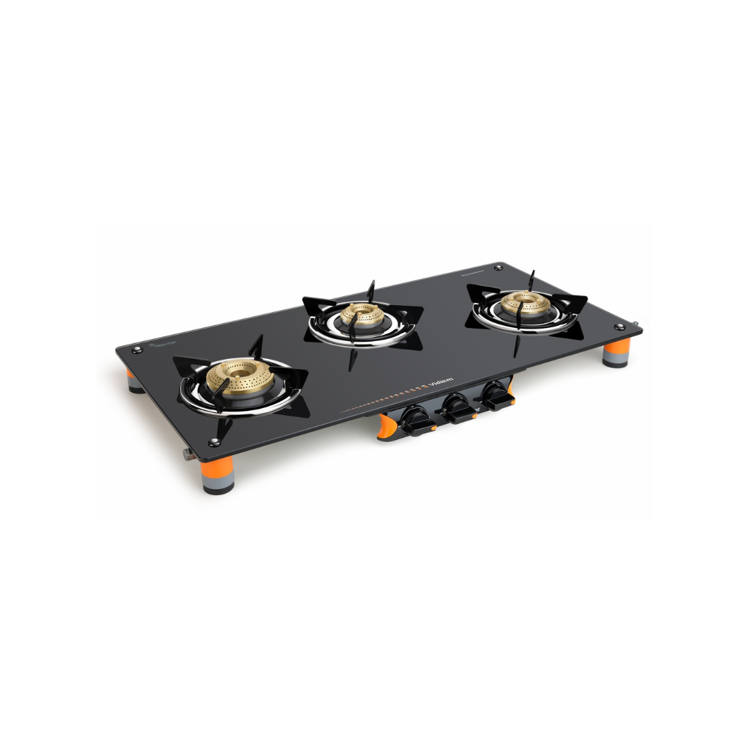 vidiem 3 burner gas stove orange