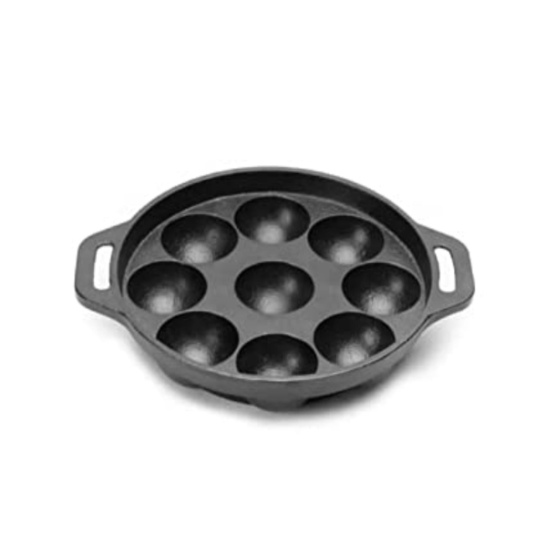 Pigeon Cast Iron Panniyarakkal 9 Rounds | Black |