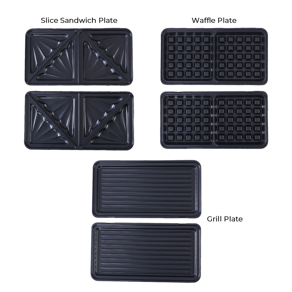 Wonderchef Prato Plus 3 in 1 Grill Sandwich, Grill & Waffle Maker, 900W, 1 Year Warranty