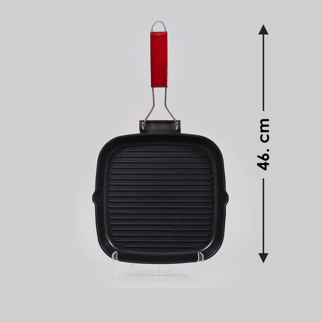 Wonderchef Caesar Nonstick Grill Pan 24 cm Folding Handle