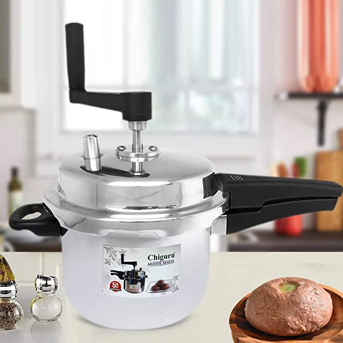 Chiguru Stainless Steel Outer Lid 5.5 Litres Mudde Maker
