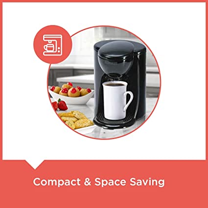 Black + Decker 1-Cup Coffee Maker | Auto Shut Off | Black |