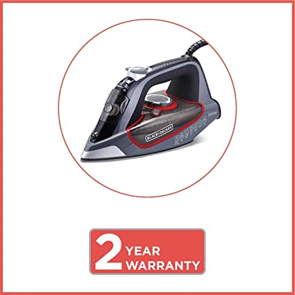 Black + Decker 2200W Steam Iron, Ceramic Sole Plate | Grey |