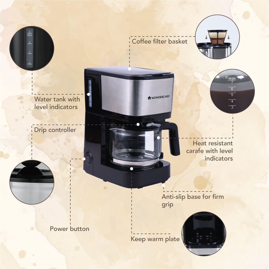 Wonderchef Regalia Pronto Coffee Maker, 600 Watts