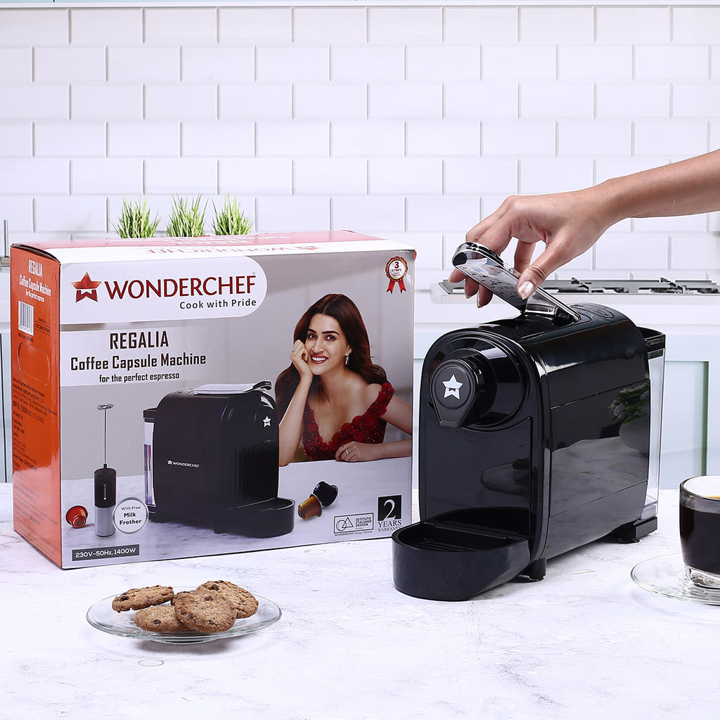 Wonderchef Regalia Capsule Coffee Machine with Frother 1400W