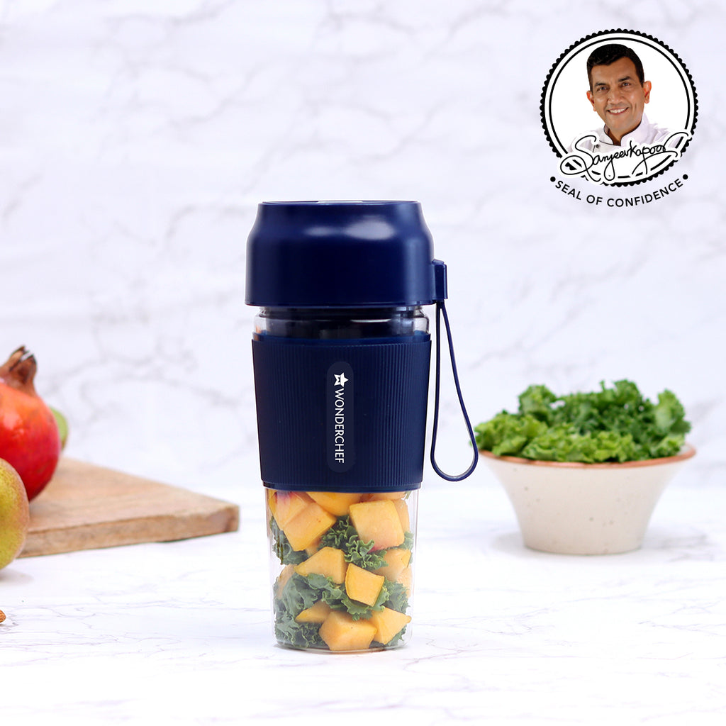 Wonderchef Nutri-cup portable blender With USB Charging, 300ML - Blue