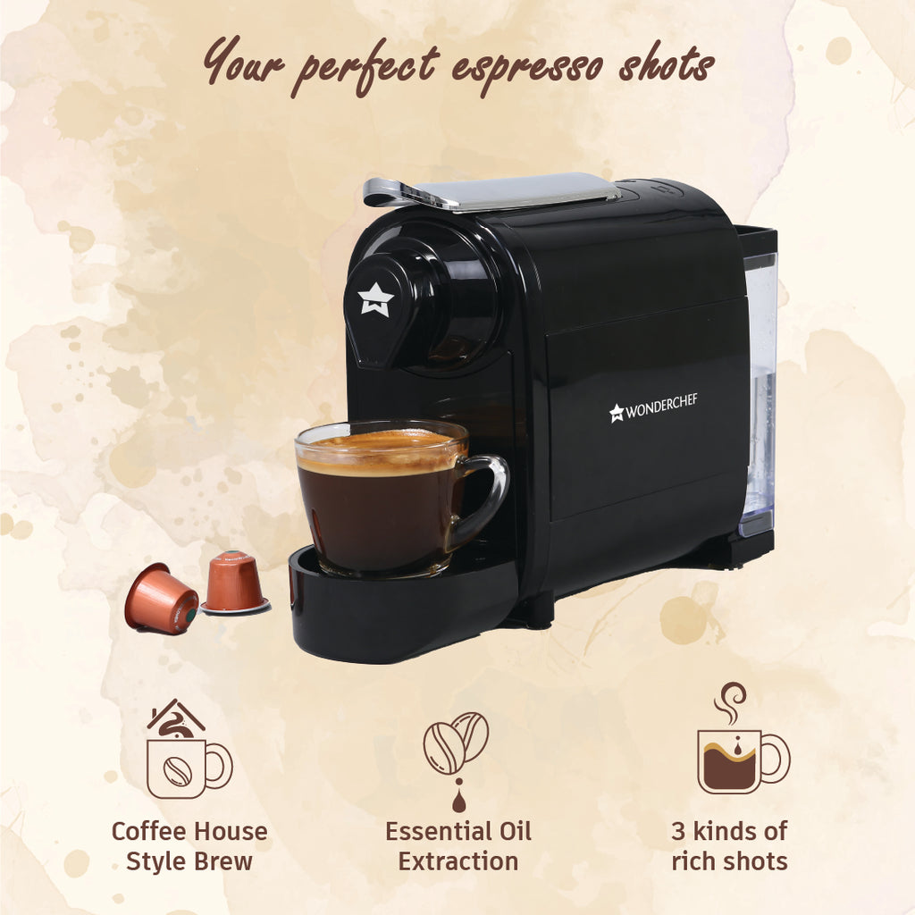 Wonderchef Regalia Capsule Coffee Machine with Frother 1400W