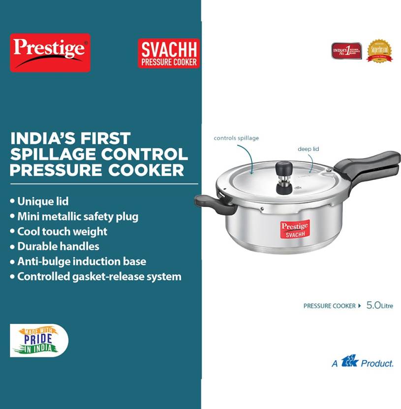 Prestige Svachh 5 L Induction Bottom Pressure Pan (Aluminium)