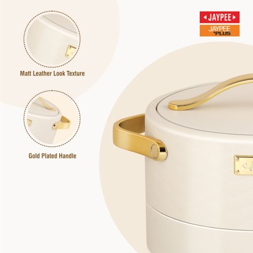 Jaypee Luxura Inner Stainless Steel Casserole | 1500ml | White | Unique Design | Hot Case |