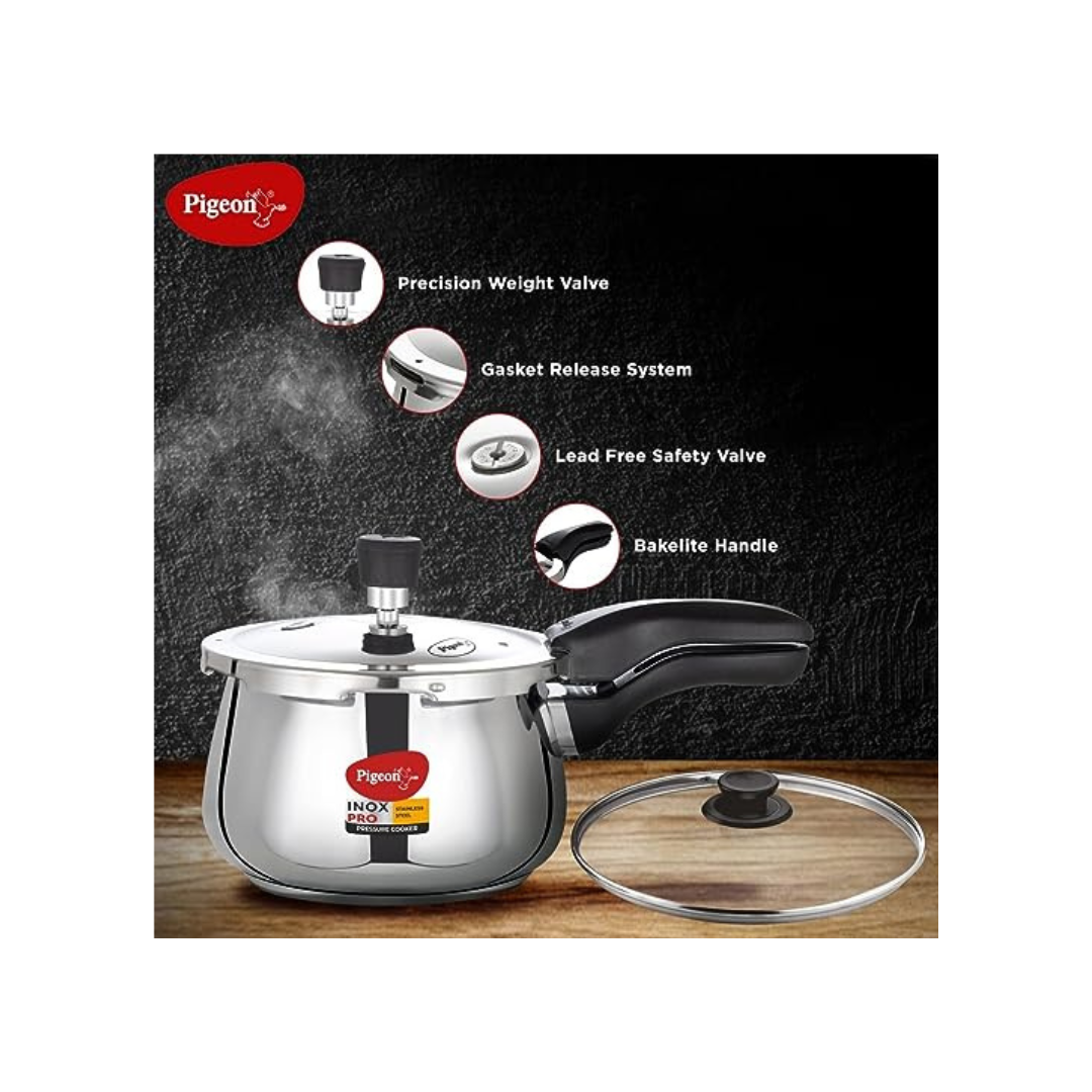 Pigeon Inox Pro Cooker | 2 Liter + Favo Flat Tawa Worth Rs. 995 FREE