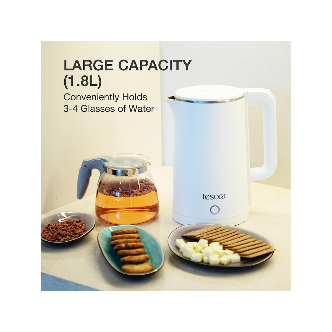 Tesora Large Premium Electric Kettle 1.8L | White