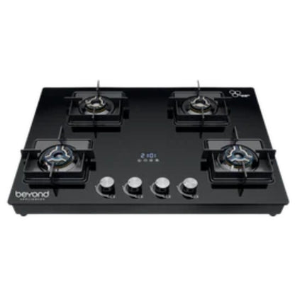 Beyond Appliances Solaria Smart Gas Stove | Auto Ignition, Digital Timer, Flame Failure Safety & Full Brass Burners