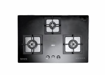 Beyond Appliances Smart Timer Dorado Hobtop 3 Burner with Flame Failure Detection 75cm, Black