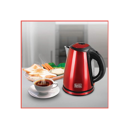 BLACK+DECKER Stainless Steel Electric Kettle | Red | 1.8-Litre