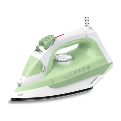 Havells Inox | Steam Iron | 1600 W | Pista Green | Self Clean | 220 ml |