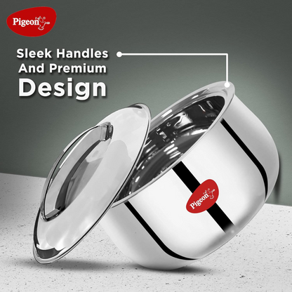 Pigeon Stainless Steel Casserole with Double Walled Insulation | 4500 ml