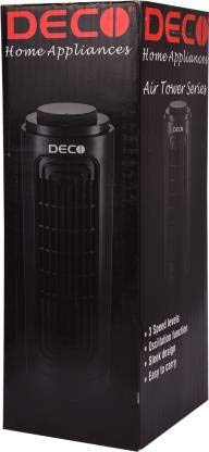 Deco Air Tower Trendy Portable Mini Indoor Fan | Black | 20 W | Lightweight | 1 Year Warranty |
