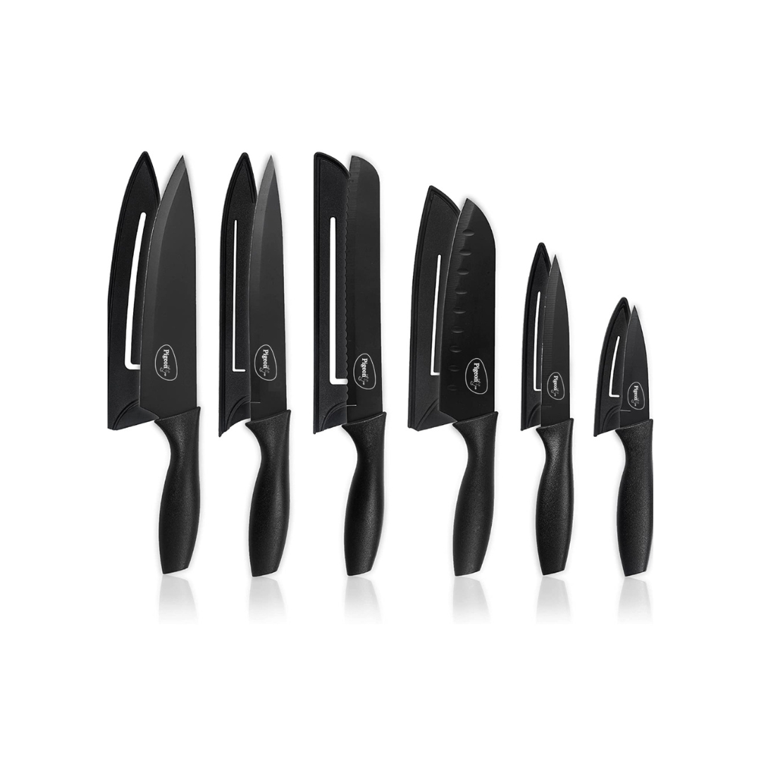 Pigeon Carbon 6 Piece Knife Set | Black |