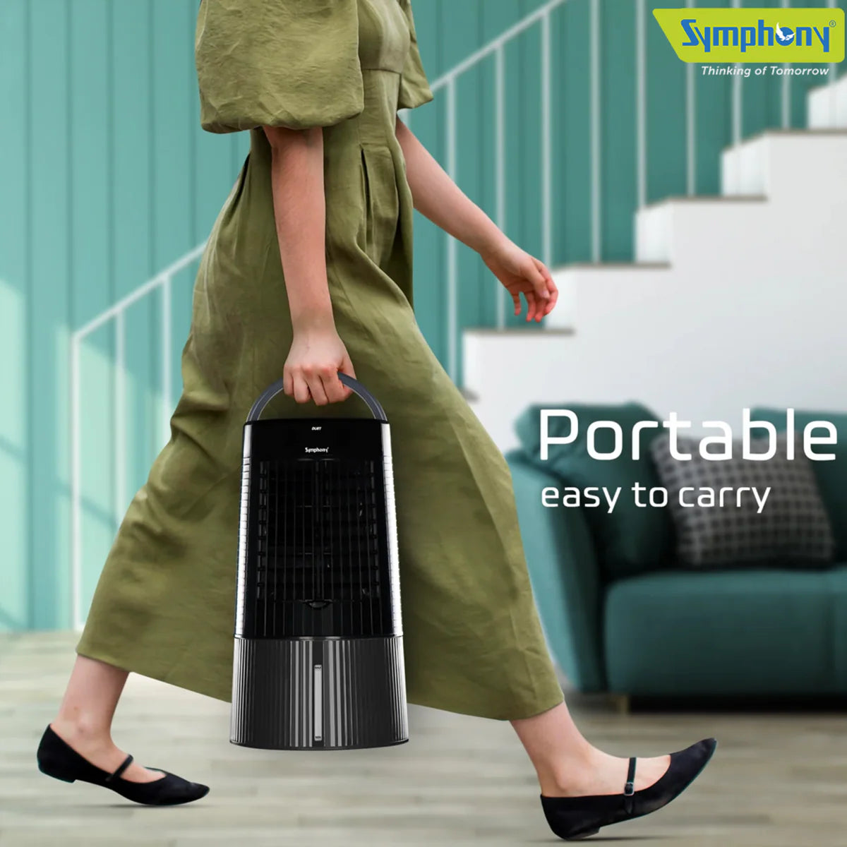Symphony Duet- i | Personal Tower Cooling Fan | Grey |