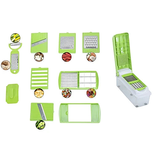 Anjali 12-in-1 Vegetable & Fruit Cutter Dicer | Kitchen Chopper | Unbreakable container |