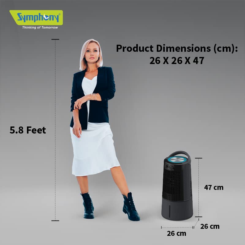 Symphony Duet- i | Personal Tower Cooling Fan | Grey | - Infinia Home and Kitchen