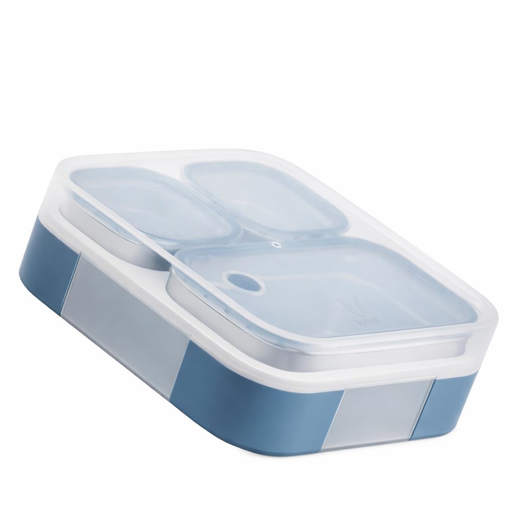 Vaya Tydbyt Lunch Box with 3 Stainless Steel Containers | Travel Friendly | Compact |