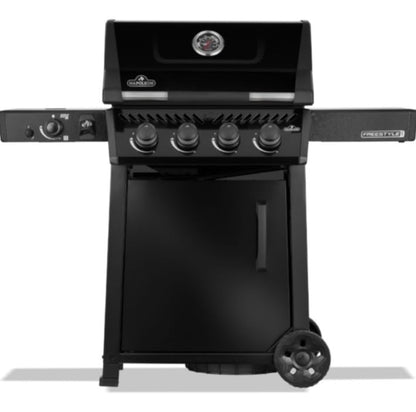 Napoleon Freestyle | FP425DSIBPK | Gas BBQ Grill | 4 Burner | Black | Infrared Side Burner | Cast Iron Grids & Storage Door |