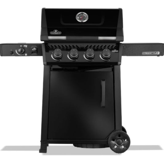 Napoleon Freestyle | FP425DSIBPK | Gas BBQ Grill | 4 Burner | Black | Infrared Side Burner | Cast Iron Grids & Storage Door |