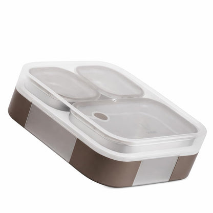 Vaya Tydbyt Lunch Box with 3 Stainless Steel Containers | Travel Friendly | Compact |