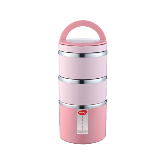 Pigeon Thermo Warm & Fresh-Fresh Tiffin Box 3- Pink