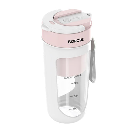 Borosil Portable Blender | 340ml | Unbreakable PC Jar | USB Rechargeable |