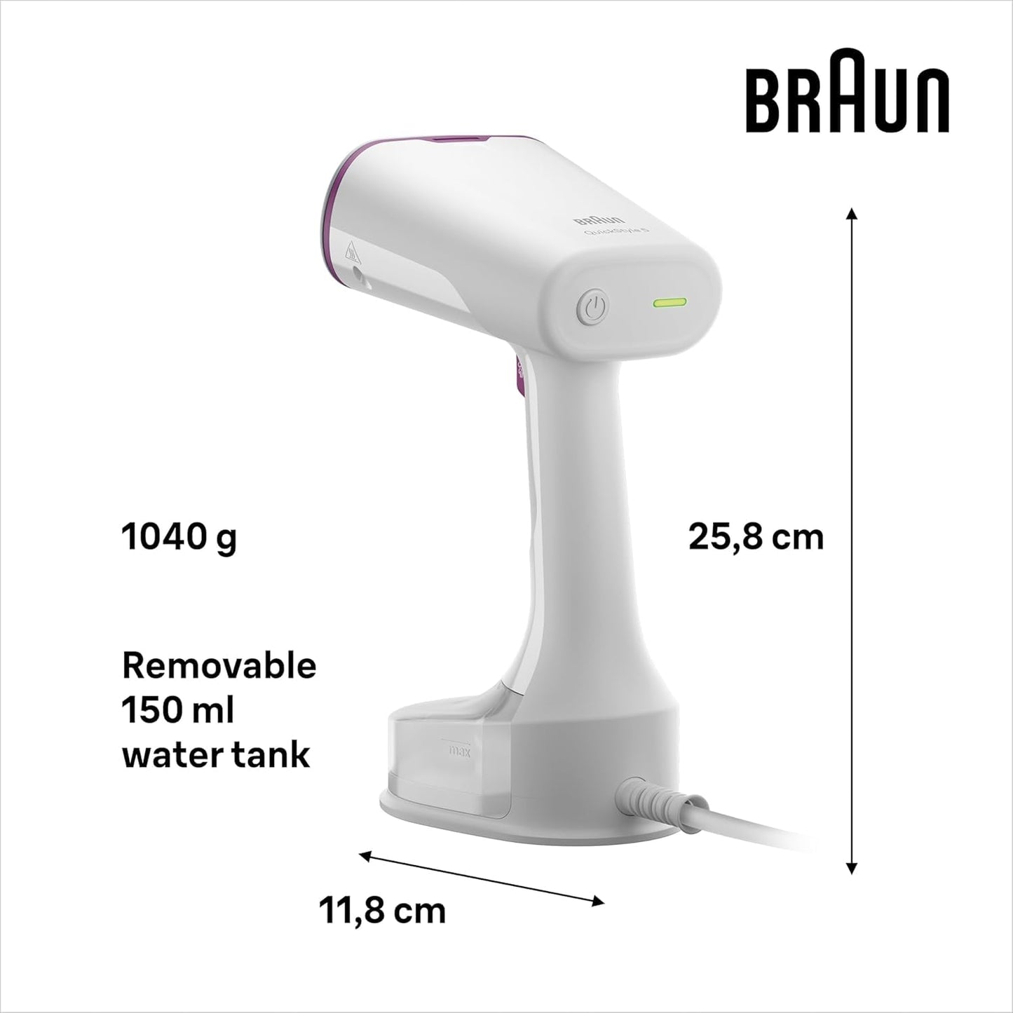Braun Quickstyle 5 Garment Steam Iron |  2-in-1 Horizontal & Vertical Usage |
