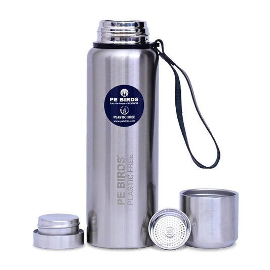 PE Birds Stainless Steel Vacuum Insulated Flask | 1000ml | Silver |